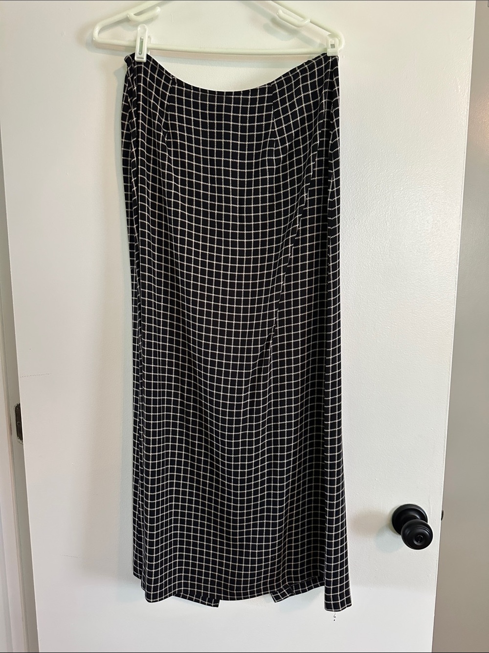 Express Black and White Grid Maxi Skirt